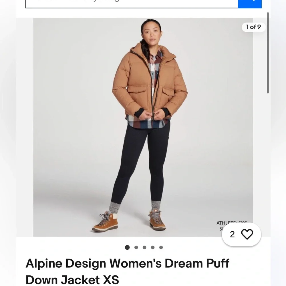 Alpine Womens Dream Puff Down Jacket - Camel/brown - XL - Picture 1 of 8